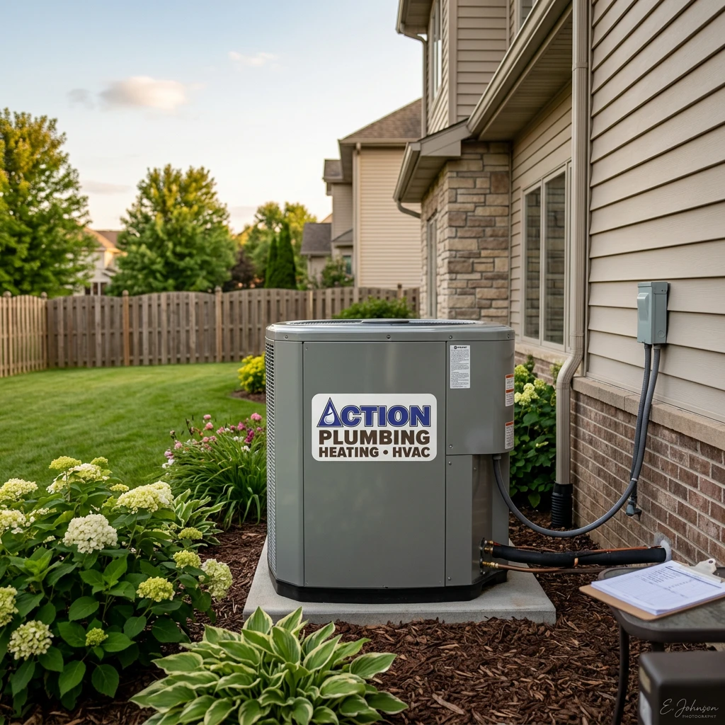 HVAC technician servicing a unit